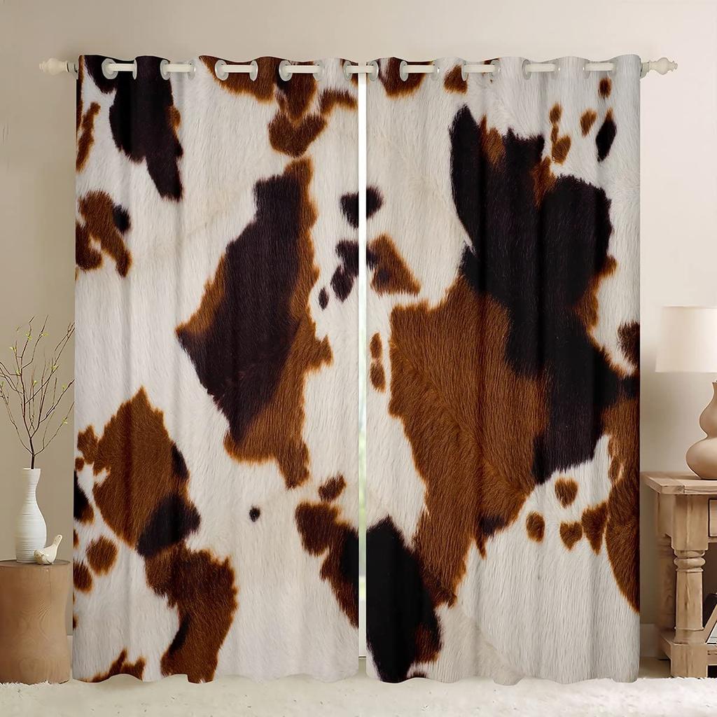 Závěsy na okna Patchwork Závěsy z kravské kožešiny Závěsy do obývacího pokoje Kuchyň Ložnice Moderní úpravy oken Závěsy Žaluzie