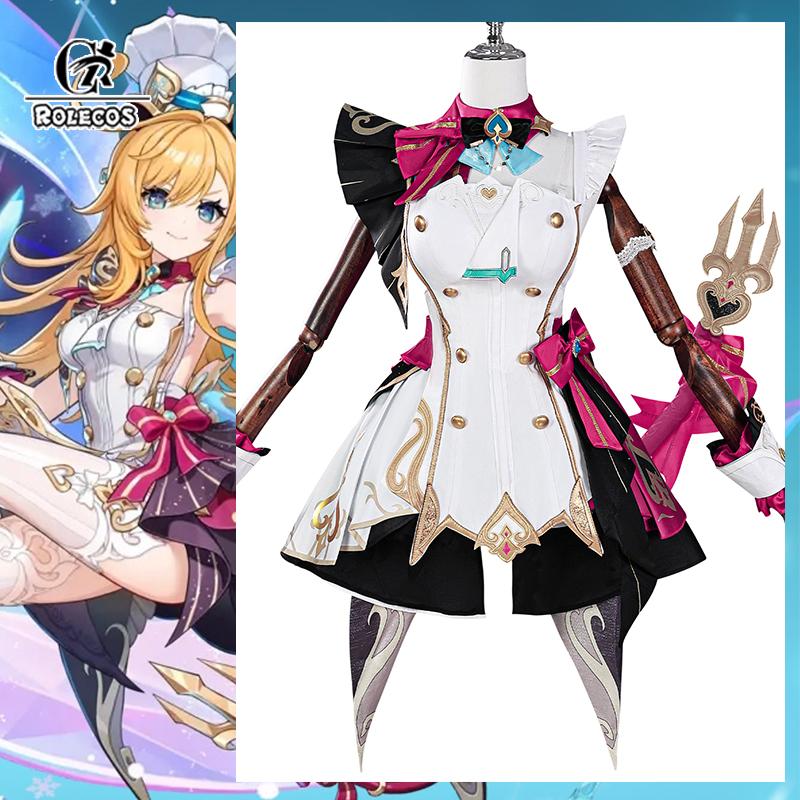 Game Genshin Impact Escoffier Cosplay Costume Tasteful Excellence Escoffier Halloween Women Dress Party Role Play Outfit