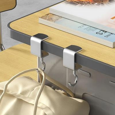 1/2/4Pcs 360Degree Rotatable Steel Table Hooks - Detachable, Non-Destructive Installation For Office Desks, School Dormitories