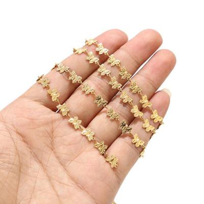 Pozłacany Prawdziwym Złotem Łańcuszek Ze Stali Nierdzewnej Motyl - Dodatek do Biżuterii DIY