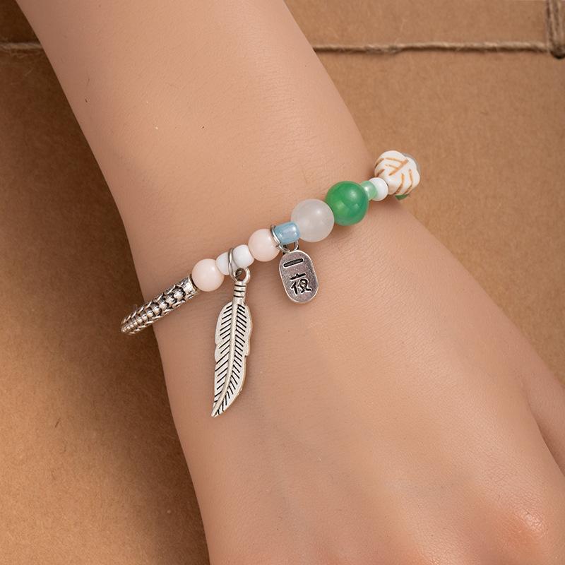 

Summer Rainbow Color Ceramic Beaded Bracelet Earrings Girls Jewelry Niche Dopamine Jewelry