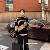 Lazy Sweater Men's Trend Crew Neck Polished Pullover Loose This Winter Popular Black and White Striped Knitted Sweater
