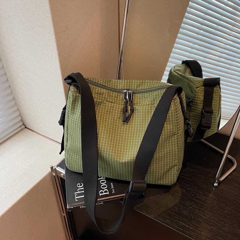 

Клетчатая сумка женская большой вместимости новая осенне-зимняя повседневная на плечо сумка-мессенджер, студенческая сумка-тоут для занятий