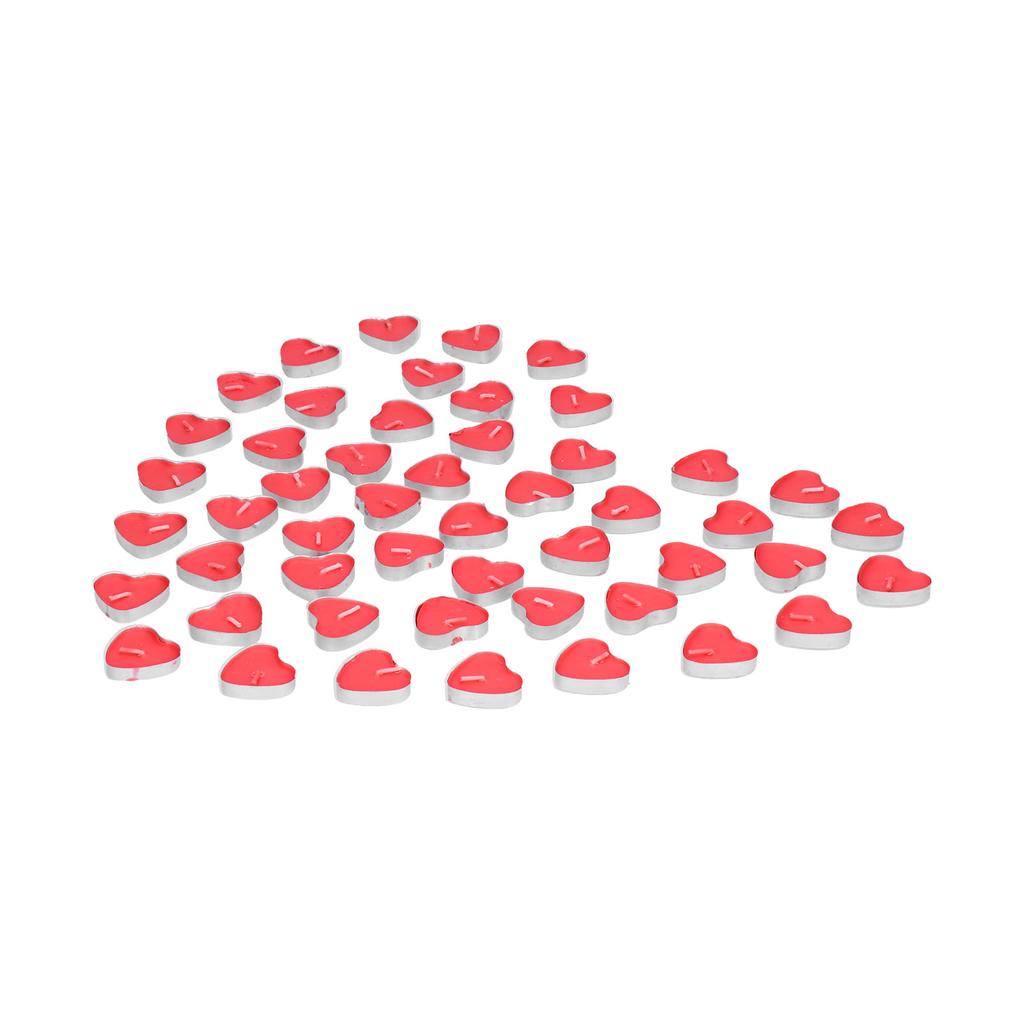 50Pcs HeartShaped Candle Romantic Love Tealight Candle for Wedding Birthday Holidays