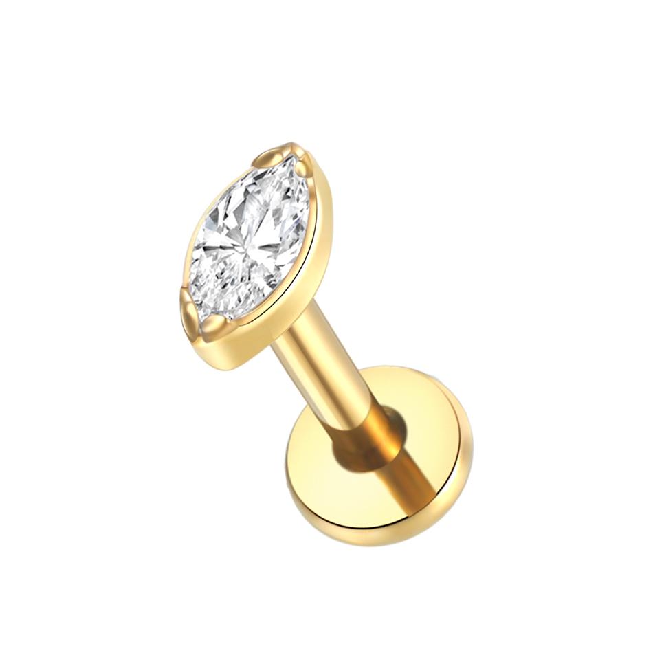 1Pc Titanium Ear Cartilage Stud Earrings for Women Internal Thread Zircon Flower Ear Lobe Tragus Helix Lip Rings Jewelry 16G