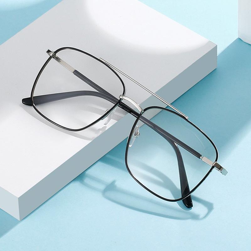 2PCS Anti Blue Light Glasses Double Girder Metal Eyewear Women Men Driving Eyeglas Blue Light Blocking Man Lady Computer Eyeglas