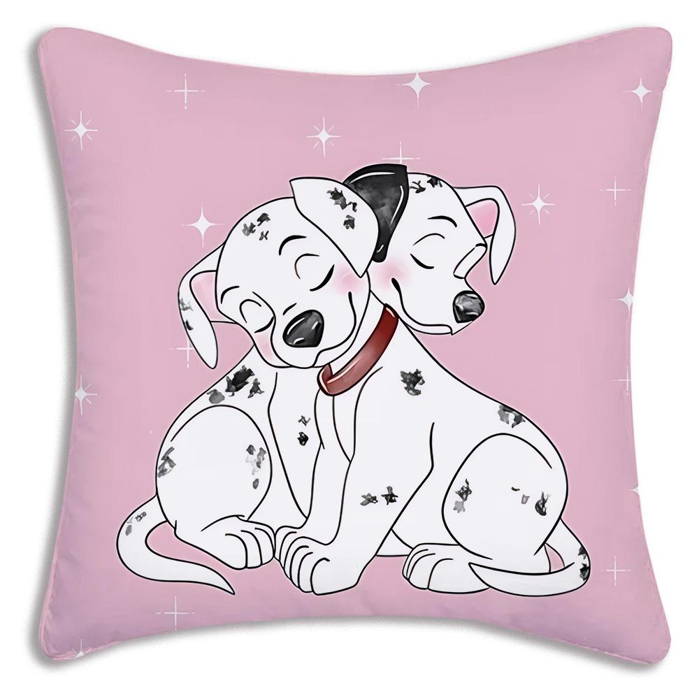 Federe Cuscino Cento e Uno Dalmata Cartone Animato Divano Decorativo Casa Stampa Double-sided Peluche Corto Carino Federa Cuscino