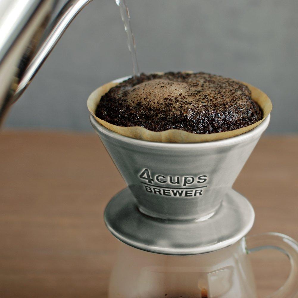 KINTO SCS Brewer, 2-cup Capacity, Porcelain, Gray, Coffee, Dishwasher Safe, 27630