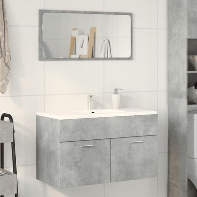 Bathroom Vanity Unit Concrete Grey 90 X 38.5 X 46 Cm Particleboard
