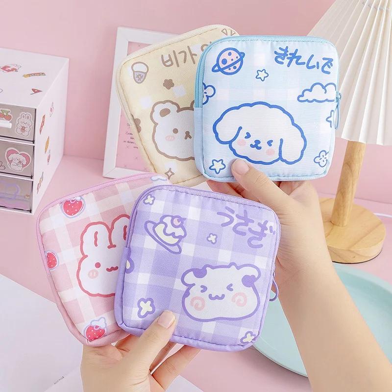 Coreano Carino Orso Grande Capacità Sacchetti Porta Assorbenti Igienici Ragazze Cartone Animato Periodo Fisiologico Tampone Organizzatore Borsa Mini Borsa