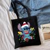 Lilo & Stitch Print Canvas Shoulder Backpack and Shopping Bag