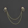 New Brooches Punk Skull Shirt Collar Pins Retro Fashion Men and Women Steampunk Charm Palm Universal Retro Chain Brooch
