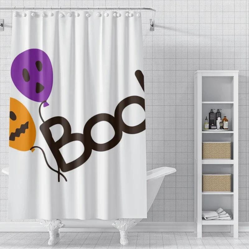 Home Shower Curtains For Bathroom Waterproof Fabric Modern Nordic Style Living Room Curtain Halloween Autumn Pumpkin Decoration