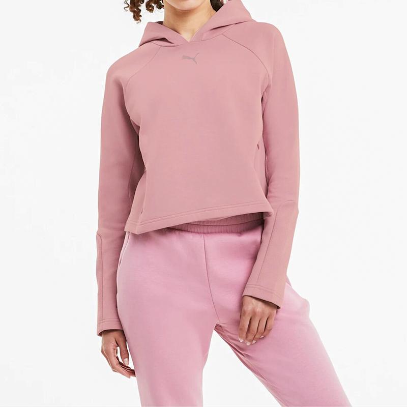Puma Evostripe Hooded Knit Sweater Women Sweater Pink Purple 585233-16