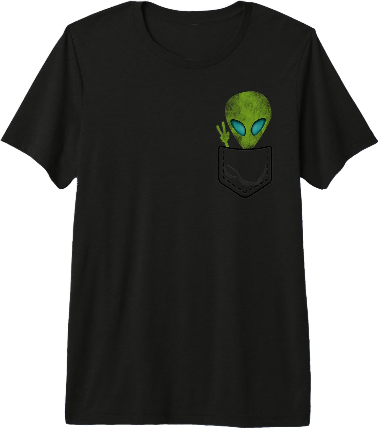 Alien Pocket Cool Funny Cute Peace UFO Gift Premium Tri-blend T-Shirt Unisex T-Shirt M