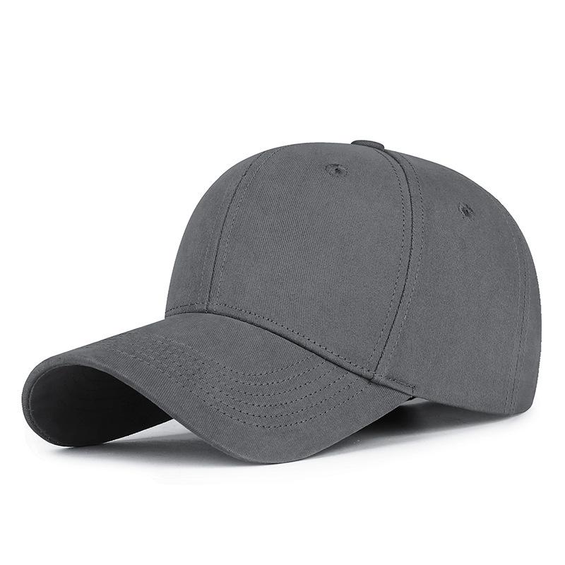 Unisex Plain Cotton Baseball Cap - European & American Style, Curved Hard Brim, Sun Protection