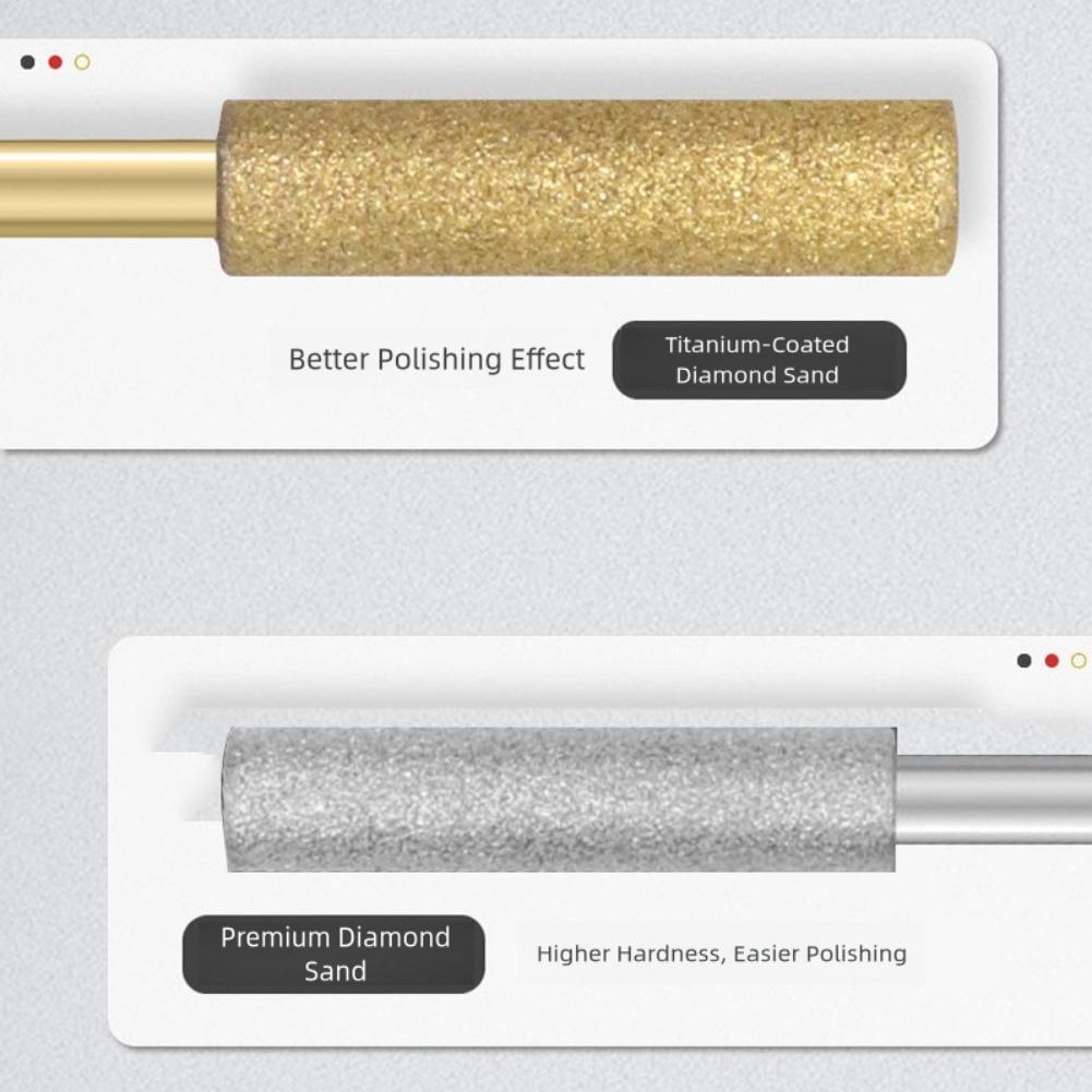 12Pcs/set Coated Cylindrical Burr  Chainsaw Sharpener Stone File Chain Saw Sharpening Carving Grinding Power Tools 3-5.5mm