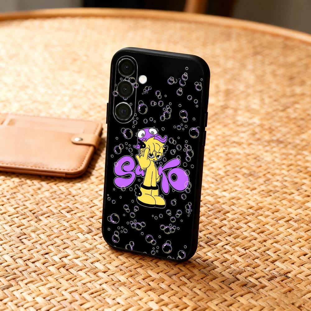 

S-Saiko Singer Sakura Phone Case For Samsung A73,72,71,A52,51,40,41,A22,A32,31,A13, Soft Black Shell Samsung a12