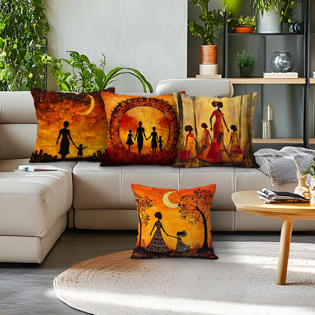 African-Style Art Pillowcase Bedroom Sofa Cushion Cover 100% Polyester Living Room Cushion Pillowcase Home Comfortable Decor