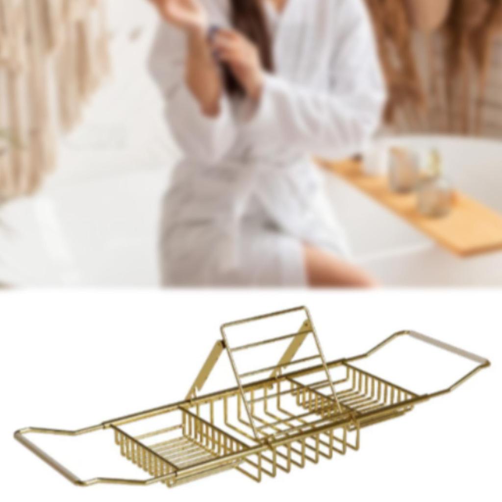 Bath Tub Table Board Wire Bathing Rack for Tablet Soap Shampoo