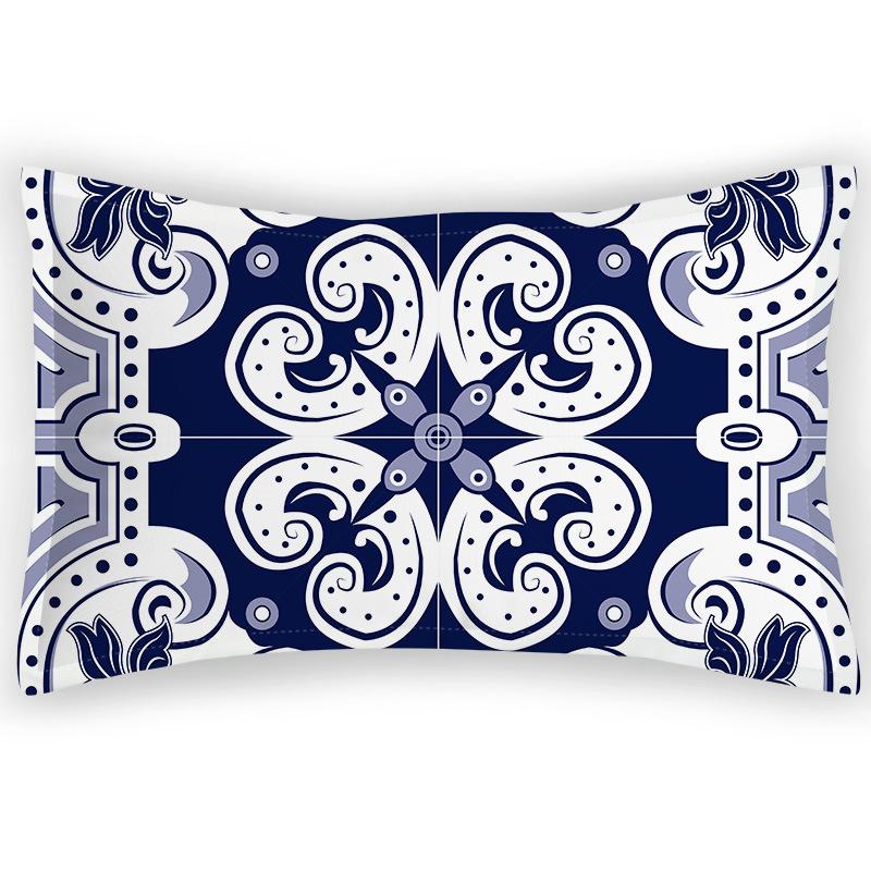 Retro Pillowcase, Classic and Elegant Velvet Twill Imitation Pillowcase, Home Bedding, Printed Satin Pattern, New Chinese Style Pillowcase