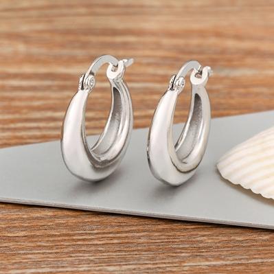 

Nidin New Fashion Wholesale Smooth Exquisite Circle Hoop Earrings for Women Girls Wedding Party Ear Jewelry Gift Wholesale срібний