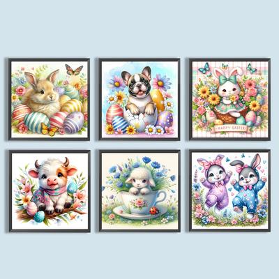 2pcs 5D DIY Full Round Drill Diamond Painting New Creative Easter Kit Home Decor Art Craft 30x30cm Living Room Bedroom Decoratio