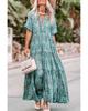 Azura Exchange Boho Paisley Print Ruffle Tiered Maxi Dress