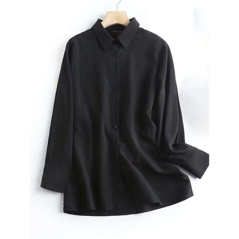 MD Women's Clothing 2023 Autumn New Arrival Fashion Minimalist Back Decoration Waisted Long-Sleeved Shirt 05108643800