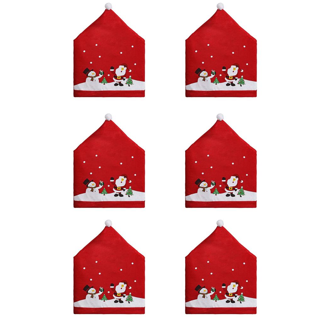 Santa Figure Fabric Chair Cover Smooth Universals Size for Dining Living Room Christmas Decoration