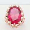Lila Vergoldeter Roségold Inlayed Redstone Ei Oberfläche Glänzender Ring, High-End Temperament Luxus Verstellbarer Ring