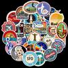 50 Retro Outdoor Travel Logo Doodle Stickers Luggage Trolley Box Scooter Laptop Super Waterproof Stickers