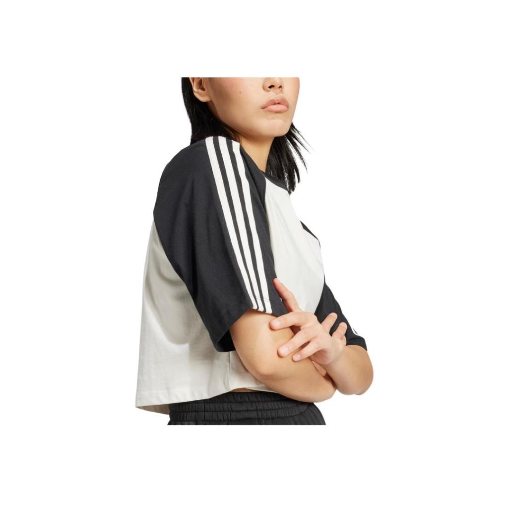 Adidas Originals Adicolor Sst Colorblock T-Shirt Striped Design Versatile Sports Short Sleeve Women T-Shirts Black IZ2828
