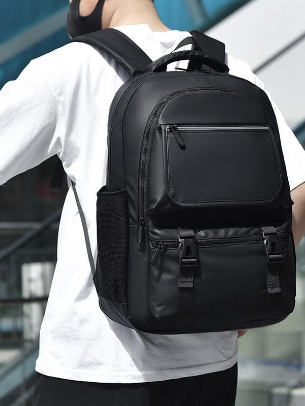 Men's Large Capacity Multifunctional Business Backpack - Nylon, Simple Design for Commuting