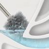 Wall-mounted Toilet Brush with Long Handle, Flexible No-dead-angle Cleaning, Comes with Storage Holder for Bathroom Use.