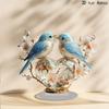 Cute Blue Bird, 2D Flat Acrylic, Tabletop Decoration, Ornaments, Suitable for Living Room, Office, Gifts, Couples, Christmas, Halloween
