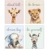 TLESKE Safari Baby Woodland Nursery Decor Posters Prints Unframed Set of 4, Cute Jungle Animals Wall Art Prints for Kids Toddler Room Classroom, Kids