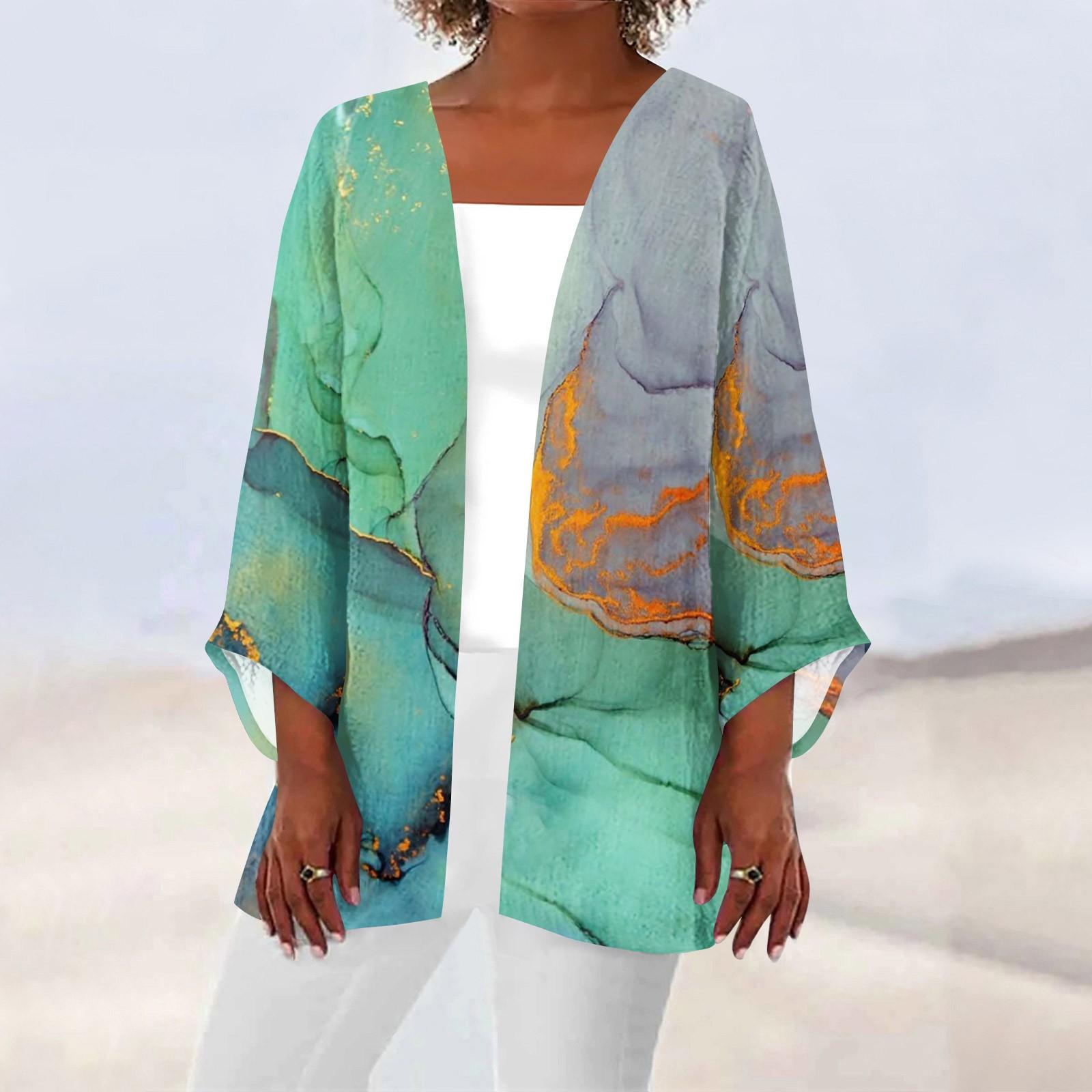 Женская повседневная модная легкая куртка средней длины с принтом в стиле ретро — фото 8