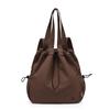 Mochila con cordón elegante de gran capacidad, bolso de mano informal para mujer