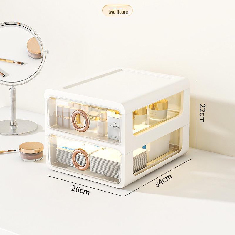

Пылезащитный прозрачный акриловый ящик для хранения косметики - большой емкости настольный органайзер для средств по уходу за кожей