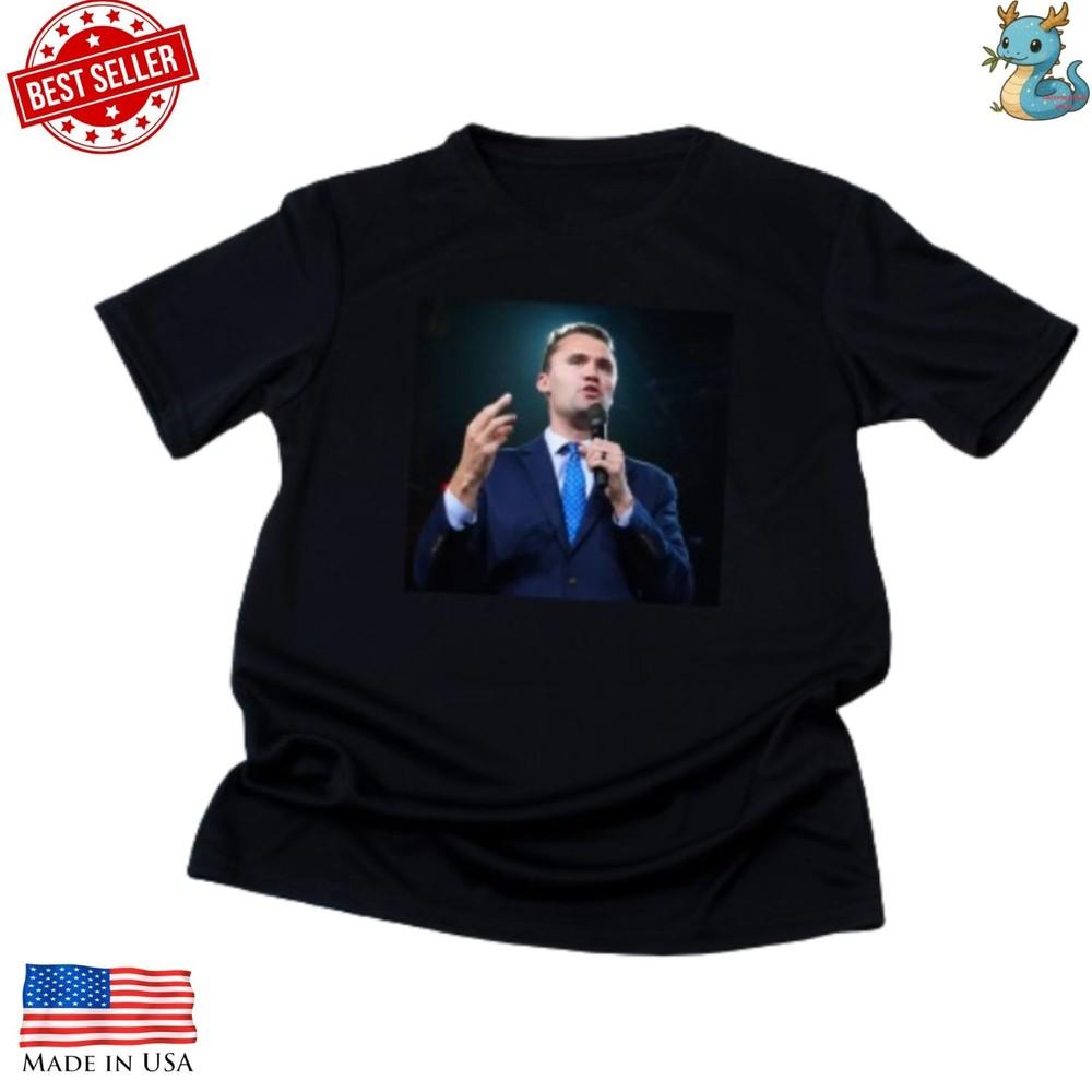 Charlie Kirk Reprint T Shirt True Patriot American Flag RIP Memorial Gift Unisex T-Shirt XL