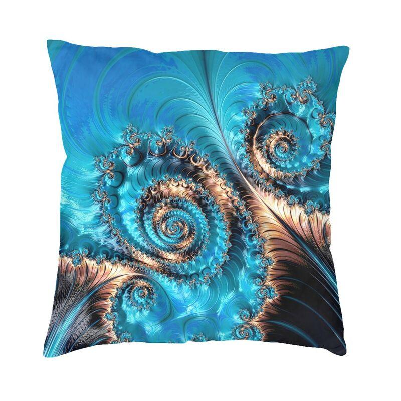 Turquoise Gems Geometric Art Cushion Cover 45X45Cm Home Decor 3D Print Elegant Copper And Teal Fractal Four Throw Pillow Case