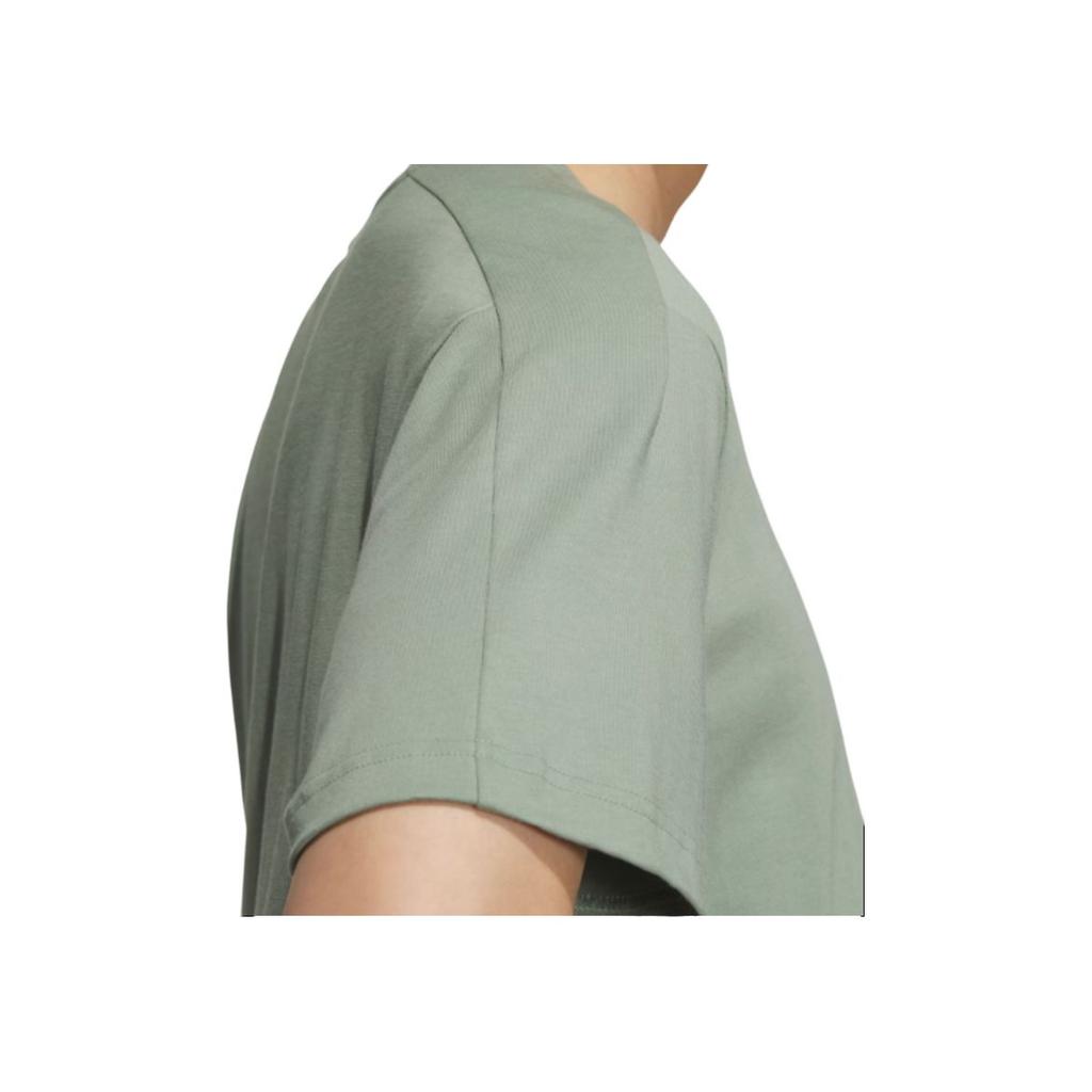 Adidas Fustl Tee Round Neck Solid Color Casual Short Sleeve T-Shirt Men Tops Silver Gray Green IY8020