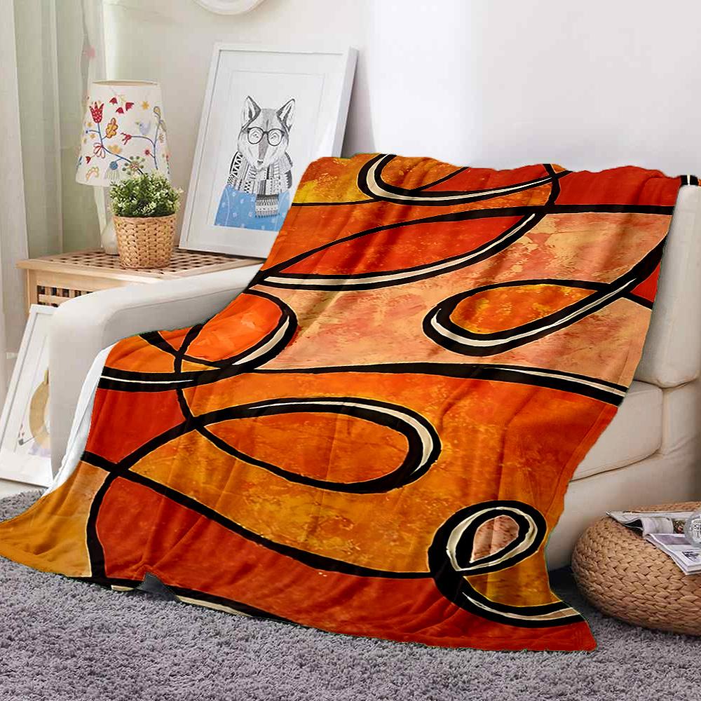 Abstract Lines Flannel Blanket Throw Blanket Soft Warm Sofa Bed Camping Home Decor Unique Christmas Gift C9261037