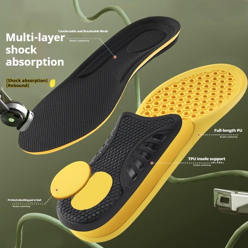 1 Pair Arch Support Inserts TPU Orthotic Shock Absorbing Insoles Breathable Cushion Sport Insole for Plantar Fasciitis Flat Feet