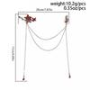 Double Layer Chain Lapel Brooch Silver Tone Metal Double Chain Tassel Brooch  for Gothic Party