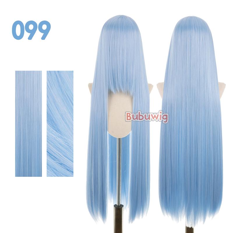 Bubuwig Synthetic Hair 100cm Long Straight Pure Color Cosplay Wigs Over 100 Colors Black White Red Blue Brown Wig Heat Resistant