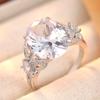 Elegant Inlaid White CZ Women's Ring Exquisite CopperColor Geometry Daily Wear Party Jewelry Anniversary Gift