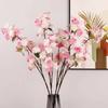Green Leaves Artificial Cherry Blossom Flower Handmade Fake Flower  Home Living Room Decor