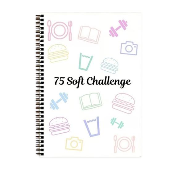 A4 75 Target Soft Challenge Planner Spiral Bound No Bleed Thick Paper Portable Travel Goal Tracking Management Soft Challenge Notebook Journal Dairy